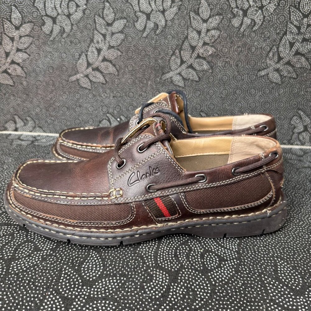 Clarks Mens XTR Lite Brown Leather Boat Shoes Size 8M